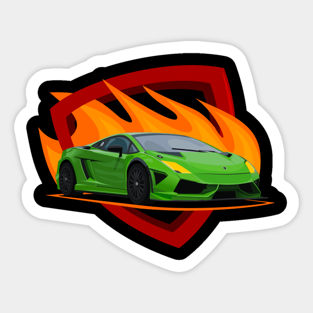 Lamborghini car design with a fire theme Lamborghini Sticker